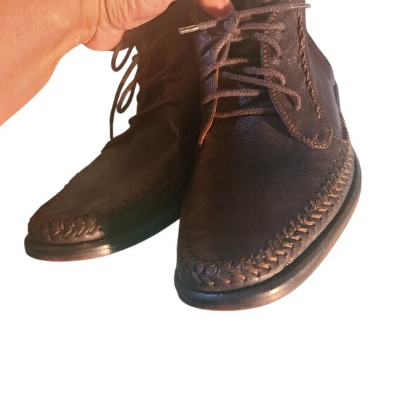 John Varvatos Handmade Italy Moc Toe Chukka Boots Brown Leather Mens 7.5 main image 10